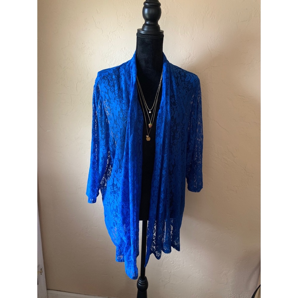 Royal Blue Lace Kimono